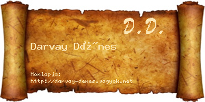 Darvay Dénes névjegykártya